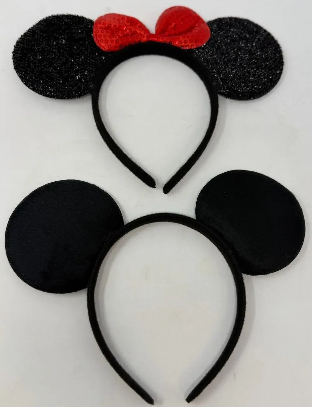Fanyity 2 count Headband Red & Black Minnie & Mickey Mouse Ears